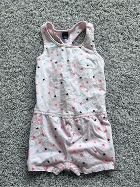 Baby Gap Toddler Girl 2T Light Pink Star Print Racerback Summer Romper